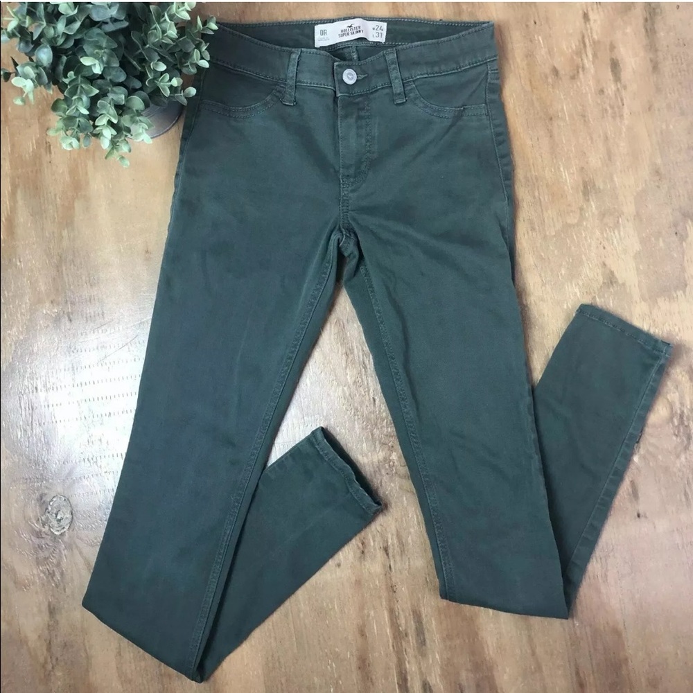 Hollister Super Skinny Jeans Olive Army Green